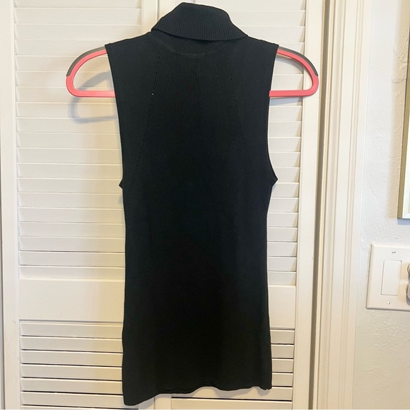 White House Black Market Sleeveless Ribbed Turtleneck Sweater Tank - Picture 2 of 4
